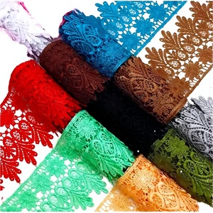 Oferta Especial: Encaje Veneciano de Organza de Poliéster Floral de Lujo, Bordado Vintage, Sexy, para Boda, Manualidades, Costura, Blanco y Rosa, 8.5cm - Product Image 3