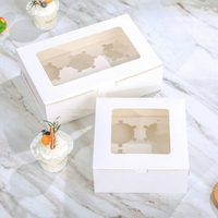 Boîtes d'emballage en gros pour tartelettes de desserts cuits - Boîtes d'emballage individuelles pour pâtisseries de type muffin - 4 ou 6 pièces.