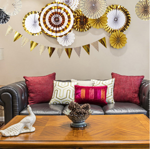 Décoration en éventail de fleurs en <span class=keywords><strong>papier</strong></span>, broches décoratives, mur d'arrière-plan, bricolage de magasin, agencement de fond, pour fête d'anniversaire, fournitures décoratives - Product Image 3