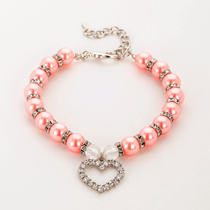 Collier de luxe réglable pour chat <span class=keywords><strong>Sphynx</strong></span>, collier pour chatons et chiens, collier en perles avec motif diamant et strass, collier pour petits animaux - Product Image 3