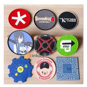 2024 New product factory custom desk coaster wholesale silicone soft pvc rubber cup drink coaster