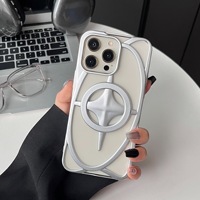 Coque de téléphone magnétique mate électroplaquée avec découpe étoilée pour iPhone 12 13 14 15 16 17, en TPU respirant, anti-chute et refroidissant