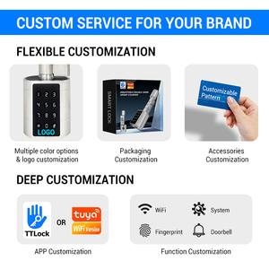 Khóa cửa thông minh vân tay mật mã Wifi chống nước kiểu châu Âu dành cho cửa gỗ nhà ở khách sạn căn hộ - Product Image 6