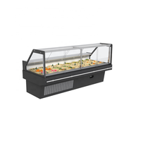 Vitrine réfrigérée pour viande fraîche à dégivrage automatique à température unique avec ventilateur EBM pour supermarché