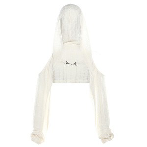 Blusa de Manga Larga <span class=keywords><strong>con</strong></span> Capucha para Mujer, Estilo Urbano, Color Sólido, Ajustada, <span class=keywords><strong>con</strong></span> Ombligo Descubierto, Nueva Colección de Verano - Product Image 5