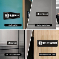 Plaque de porte commerciale moderne en plastique personnalisée pour toilettes, avec support auto-adhésif pour usage domestique et sanitaire