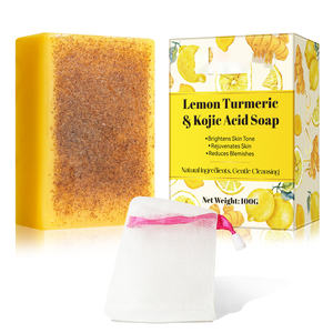 صابون الكركم العضوي لتنظيف البشرة الأكثر مبيعًا، صابون طبيعي نقي مصنوع يدويًا بالليمون والكركم وحمض الكوجيك - Product Image 6
