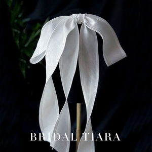 Hot bán đám cưới phụ nữ cô dâu trắng lớn tóc Bow phụ kiện Bridal Tiara Bridal tóc Bow Clip - Product Image 2