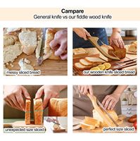 Couteau à pain en bois dentelé personnalisé avec lame en acier inoxydable – Design moderne et écologique pour bagels faits maison et pain au levain