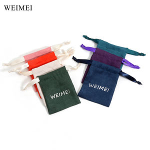 Bolsa de terciopelo suave de lujo WEIMEI para joyería bolsas de terciopelo con cordón personalizadas bolsa de embalaje de cosméticos de regalo de polvo - Product Image 1