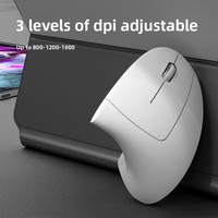Souris optique sans fil, design ergonomique vertical, fonctionnement silencieux rechargeable, double mode USB, 6 boutons pour ordinateurs portables, bureaux
