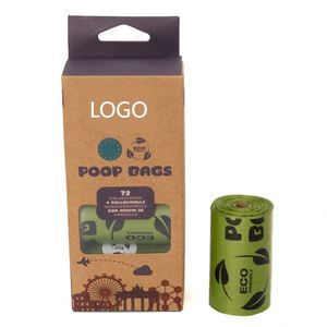 Sacs à déjections canines personnalisés 100% biodégradables et compostables en amidon de maïs PLA PBAT, épaissis, imperméables et anti-fuites - Product Image 2