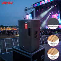 VAMAV Enceintes actives pleine gamme N15 15'' 450W RMS 900W PEAK Système de sonorisation DJ en bois 45Hz-2kHz Professionnel pour scène
