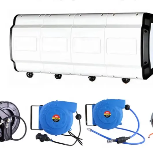 Retractable Water Air and Electric Combinational Hose Reel Assembly-free High-pressure Drum of Car Washing Equipment