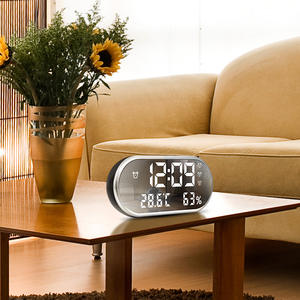 Reloj <span class=keywords><strong>Despertador</strong></span> Digital Electrónico Multifunción con Espejo LED, Pantalla de Temperatura y Humedad, Puerto USB Tipo-C, Función de Repetición, Venta al Por Mayor - Product Image 5