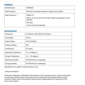 เราเตอร์ Linksys Fgmm601 Fgmm601 5G เราเตอร์ 5G CPE Linksys - Product Image 6