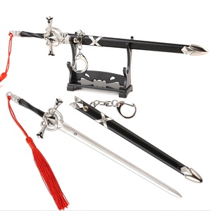 Directo de fábrica Stay Night <span class=keywords><strong>Joan</strong></span> of Arcs-negro Katana llavero Metal Aleación de Zinc espada modelo llavero colgante para regalo de hombre - Product Image 5