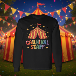 Camiseta de Manga Larga para Personal de Carnaval, Diseño de Carpa de Circo, Ropa para Eventos y Fiestas - Product Image 3