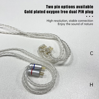 ND 10-1 Câble pour casque d'écoute Ligne de mise à niveau argentée Câble de musique pour moniteur HIFI 3.5MM avec câble micro X12 KZ CCA QKZ TRN EDX PRO