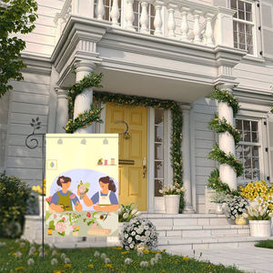 Producto promocional Banderas de jardín de arpillera impresas de doble cara 30x45cm Lino Primavera Verano Decoración Banderas de jardín personalizadas - Product Image 4