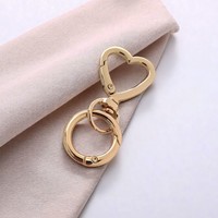 Fermoirs à ressort pivotants en métal, clips à pression, porte-clés en forme de cœur, boucles de suspension DIY, porte-clés, boucles de suspension, accessoires pour sacs
