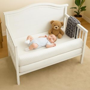 Kasur Bayi 2 in 1 dengan Pelindung, Kasur Tempat Tidur Balita Panjang 52 Inci, Kasur Lembut dan Bernapas untuk Tempat Tidur Bayi Standar dan Kasur Biasa - Product Image 2