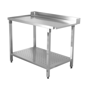 Mesa de salida de acero inoxidable con protector contra salpicaduras y estante inferior para sistemas de lavado de platos - Product Image 1