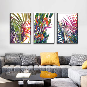 Forêt tropicale fleurs feuilles aquarelle plante <span class=keywords><strong>flamant</strong></span> affiche d'art imprimé photo décor mural toile <span class=keywords><strong>peinture</strong></span> décor de maison - Product Image 1