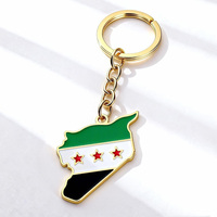 Porte-clés personnalisé avec carte de Syrie, pendentif en émail avec drapeau national, pour souvenirs touristiques, fabricant OEM, approvisionnement en gros, commerce