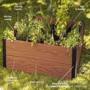 Solid Wood Planter <b>Bracket</b> With Mounting Slots Garden Bed <b>Corner</b> Support Heavy Duty Installation Kit <b>For</b> Outdoor Use - Product Image 1