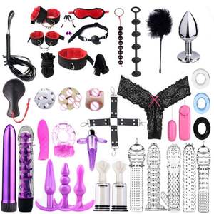 37 Stks/set Luxe Paar Cosplay Slave Seksspeeltjes Vibrators Handboeien Ring Anale Plug Chinese Bdsm Bondage Beperkingen Set - Product Image 1