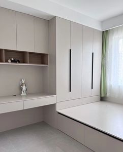 Современная Минималистичная одноместная и двухместная кровать из массива дерева в китайском стиле для небольших квартир, аренда дома, Главная спальня - Product Image 1