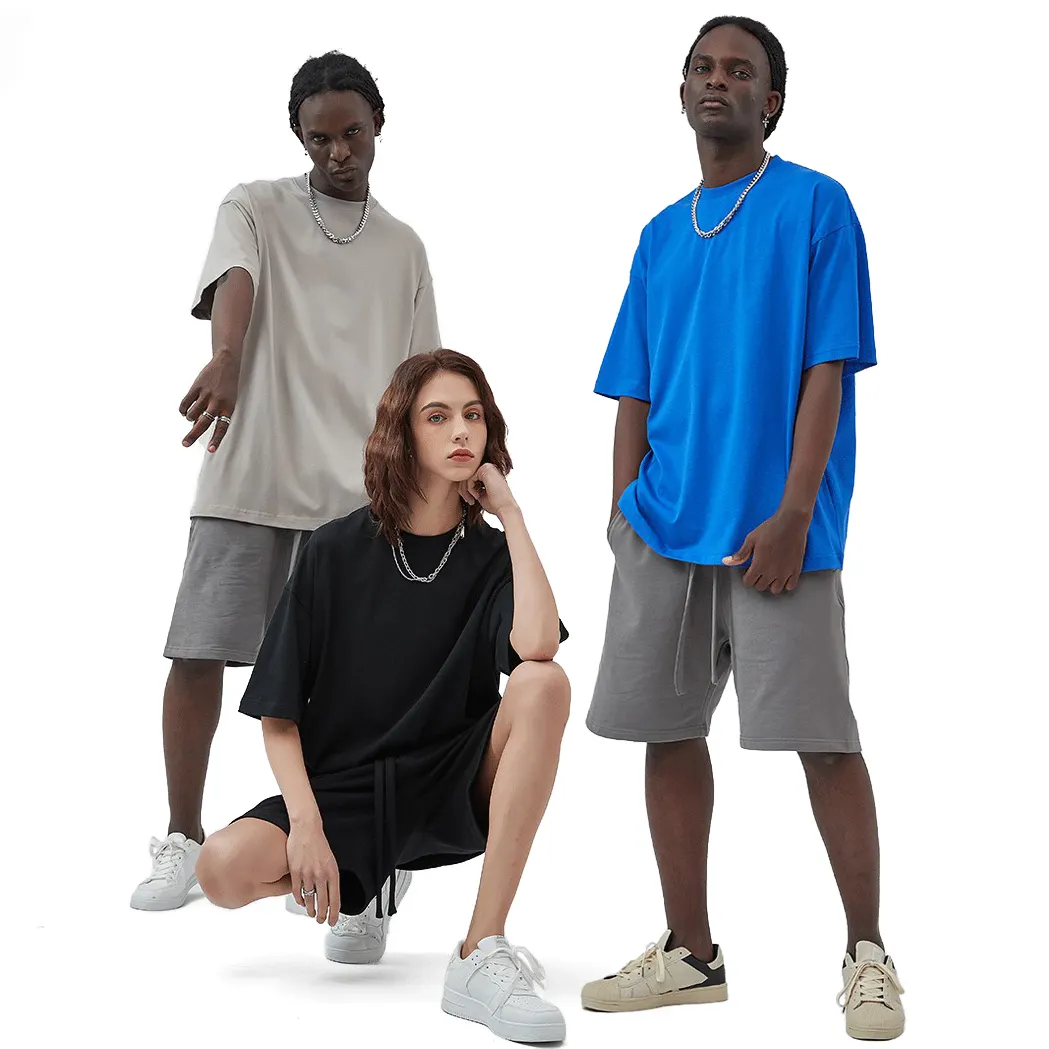 Wholesale Men Unisex T shirt Streetwear Hip Hop 100% Cotton Tshirts Customize Logo Oversized Fashion T-shirt