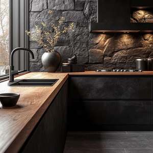 Gabinetes de Cocina de Alta Calidad Yaman con Panel de Puerta Ignífugo, Accesorios de Madera para Revestimiento, Diseño de Gabinetes de Lujo - Product Image 1