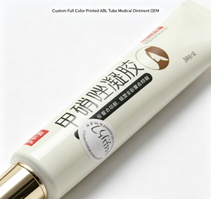 Tube ABL blanc de 25g avec bouchon à vis doré personnalisé, tube vide compressible pour gel réparateur d'acné, traitement topique de la <span class=keywords><strong>peau</strong></span>, emballage pour soins de la <span class=keywords><strong>peau</strong></span> - Product Image 2