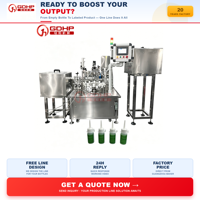 Ligne de production automatique de remplissage d'huile de silicone, de bouchage, de scellage à la feuille refroidie par eau et d'étiquetage 25-30ml 1000BPH