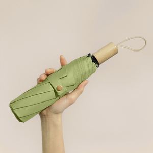 Parapluie pliant automatique de luxe au design moderne avec poignée en bois imperméable, logo personnalisé, promotion en gros - Product Image 2