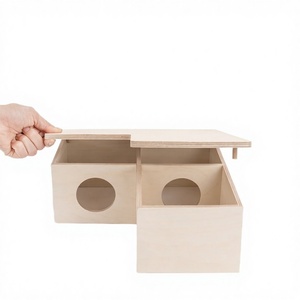 Casa para Hámster de Madera de Abedul Natural Sólida, Ecológica, Impermeable, Antiolor, de Gran Espacio, para Animales Pequeños, Uso en Interiores - Product Image 3