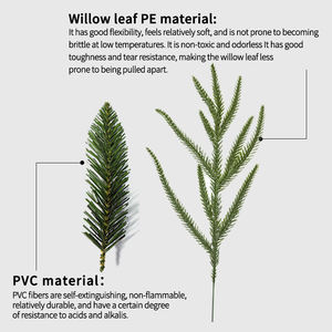 Árbol de Navidad Artificial de Mimbre Mixto de PE y PVC con Luces, Lazos y Adornos, Decoración de Pino para Hotel (Excluye la Cerca) - Product Image 2