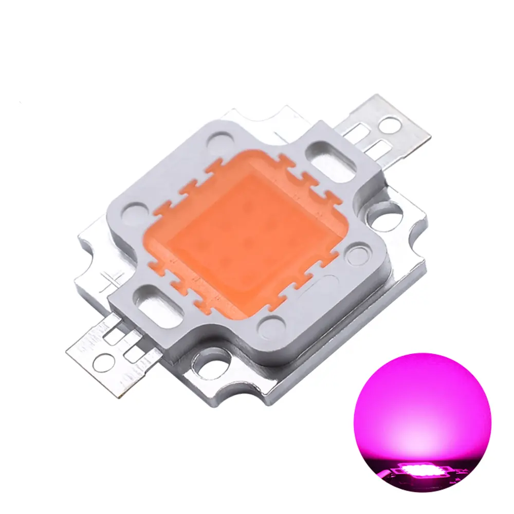 Czinelight High Power 10w Cob Led Full Spectrum 380nm - 850nm Grow Light Chips Pinkish Purple Color Diy Led Grow Light Kits