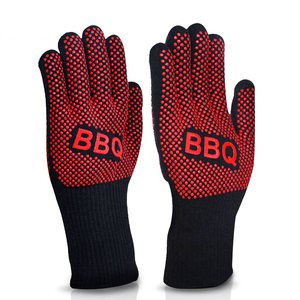Gants de <span class=keywords><strong>four</strong></span> en silicone de style pointillé Seeway gants de cuisine antidérapants extra longs résistants à la chaleur pour barbecue griller camping fumeur - Product Image 1