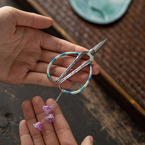 Tea Scissors Stainless Steel Small Retro Cloth Bag Household Handmade Thread Trimmers Tea Ceremony Accessories - Product Image 3