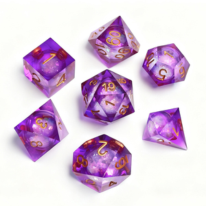 Bán Buôn Biểu Tượng Tùy Chỉnh Đa Diện Trong Suốt Tự Nhiên Đá Quý Rỗng Cát Bàn RPG Đặt Rồng Và Dungeon Dnd Nhựa Xúc Xắc - Product Image 1