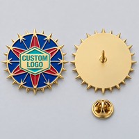 Épinglette personnalisée en émail dur, broche métallique avec logo sur mesure, badge étoile soleil personnalisé, épinglette souvenir personnalisée pour collection ou cadeau
