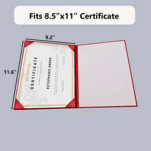 Protège-diplôme en PU lisse rouge 8,5*11 pour uniforme <span class=keywords><strong>scolaire</strong></span>, avec logo personnalisé en feuille d'or gaufrée, pour diplôme de <span class=keywords><strong>remise</strong></span> des diplômes, unisexe <span class=keywords><strong>adulte</strong></span> - Product Image 4