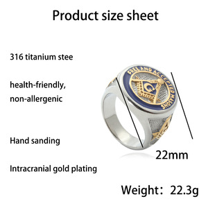 yunnique Freemason <b>Ring</b> Men's Stainless Steel Geometric Design Gift Jewelry Interlocking Color 27072 - Product Image 5