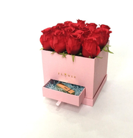 Boîtes à fleurs en papier écologique carrées avec tiroir, recyclables, couleurs et dimensions personnalisées