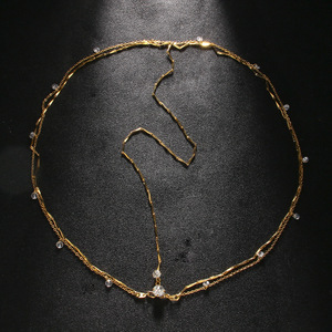 Accessoires de cheveux de luxe de style indien pour femmes, feuille en cristal de strass argenté, coiffure de mariage, fleur en diamant, goutte <span class=keywords><strong>d</strong></span>'eau, pompon - Product Image 3