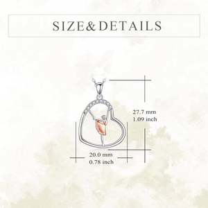 BELLE WORLD Collana con Ciondolo a Cuore Rotante Bicolore con Diamanti per Donne, Stile Europeo e Americano - Product Image 4