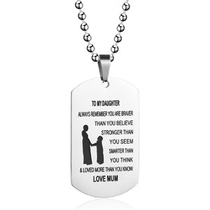 <b>Dad</b> To <b>Daughter</b> Stainless Steel Military Tag Necklace With Love Message <b>Gift</b> For <b>Daughter</b> - Product Image 3